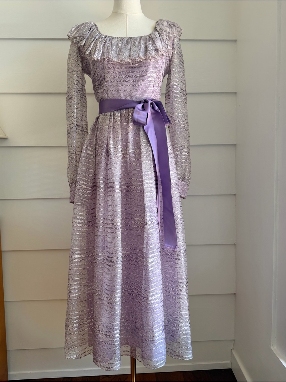 Richilene Silk Ruffle Trimmed Dress Bonwit Teller Dress